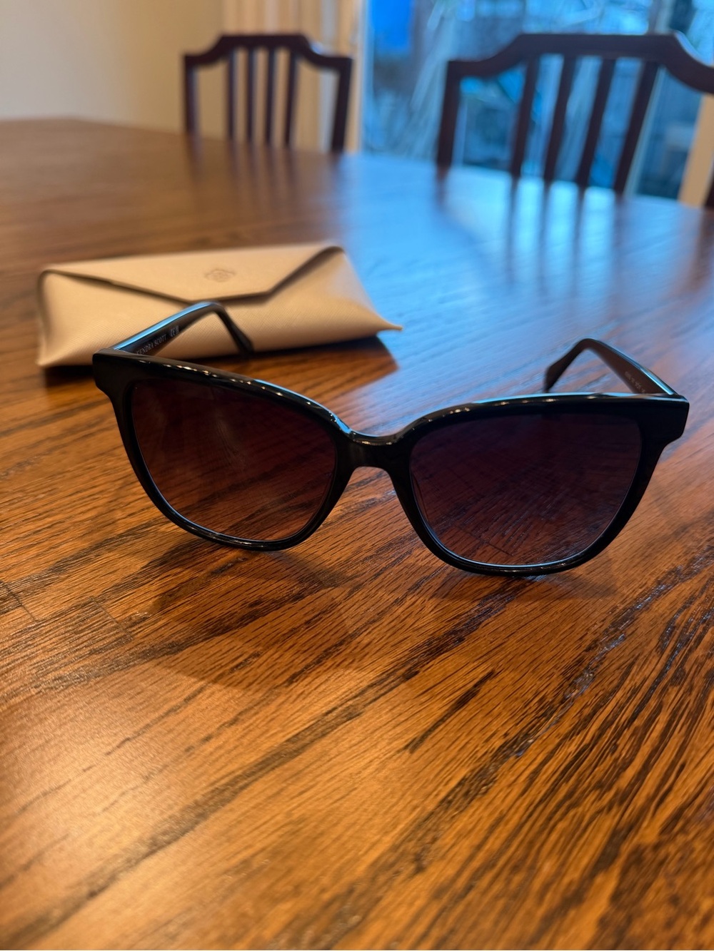 Kendra Scott Black Frame Sunglasses with Brown Lenses